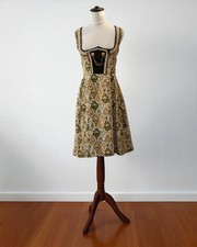 Vintage 60s 70s Dirndl Dress Traditional Folk Bavarian Tyrol Oktoberfest - UK 8