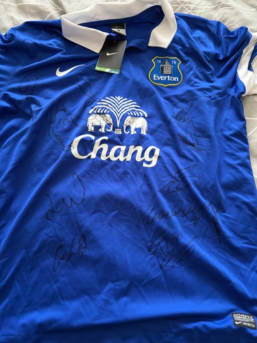 Everton team hand signed shirt - everton,