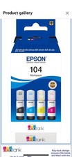 Epson EcoTank 104 Multipack Genuine Printer Ink Set Bottle 65mlx4 Pack Original 