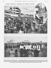 HORSE RACING Derby Sunday on Epsom Downs - Vintage Print 1932