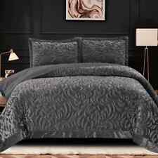 3 PCS Velvet Quilted Bedspread