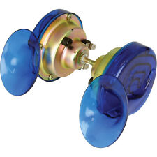 12v Blue Motorcycle Motorbike Scooter Snail Horns (Twin Pack) - Loud 130 dB