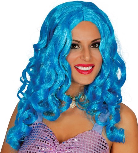 Mermaid wig turquoise - wig, blue