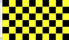 BLACK and YELLOW CHECK FLAG 5'