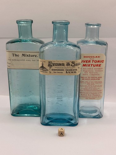 Old glass chemist - glass,