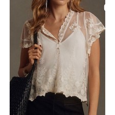 Anthropologie Lace Embroidered