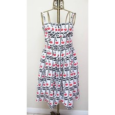 Bernie Dexter Girl Lipstick Face Flare Dress Size Medium