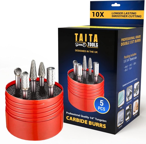 5pc carbide burr - carbide, 1/4"