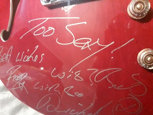 Autographed electric guitar - autographed,