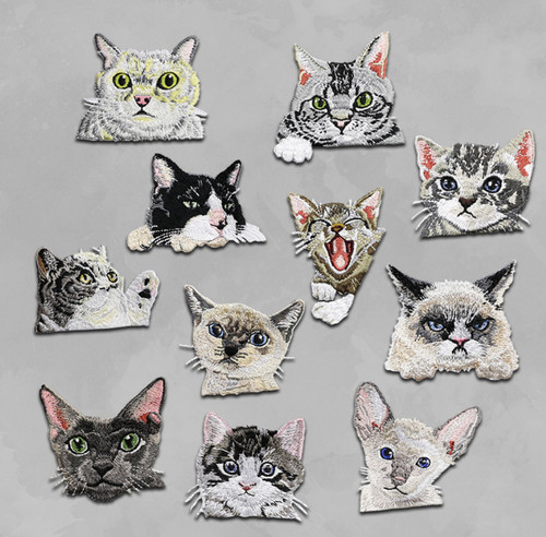 Cat plush iron patches - plush,