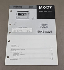 Nikko Cassette Deck MX-D7 Service Manual D-2698