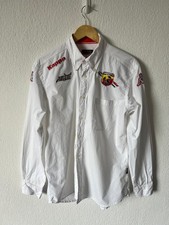 Kappa Selenia Abarth Shirt Men's Large White Embroidered Logo Button Down
