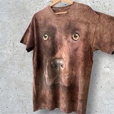 The Mountain Labrador Dog Big Face T-Shirt Brown Tie Dye Size Large USA Made