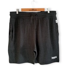 Mens Lonsdale Grey Drawstring Sports Gym Sweat Shorts Size XXL