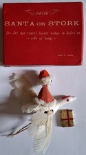 Vintage : Santa on Stork 