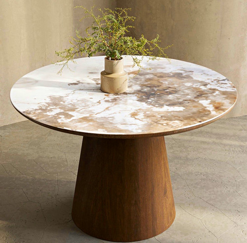 Round dining table - round,