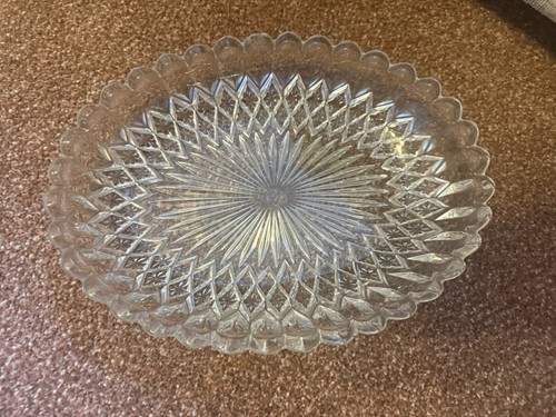 Vintage cut glass fruit bowl - glass,