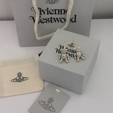 Vivienne Westwood Gold-toned Little Teddy Bear Drop Earrings With Box 