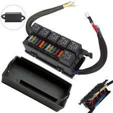12V Fuse Relay Box with 6 Relays and 11 Way ATC/ATO Blade Fuses for Cars