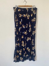 Joules Skirt 16 Maxi Navy Blue Floral Martha Lightweight Posy