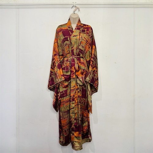 Recycled sari silk kimono - sari, robe