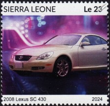 2008 LEXUS SC 430 Luxury Convertible Coupe Car Stamp #2 (2024 Sierra Leone)