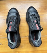 Authentic Prada America’s Cup trainers in Black And Mesh.
