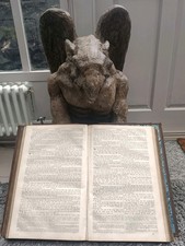 Antique Holy Bible Huge Church Lecturn Family Leather / gold 1835 gothic, prop