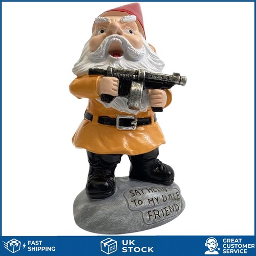 Hilarious armed garden gnome - hilarious,