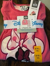 disney minnie mouse fleece pyjamas set girls size 9-10 years by primark