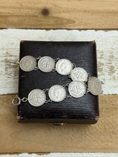 1938 Great Britain Silver Coin Bracelet King George VI Unusual Coin Jewellery