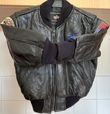 NEW BLACK REAL Leather jacket for kids -NASA Astronaut Space patches FREE P&P