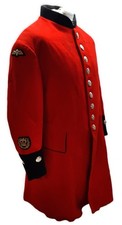 Red Long Coat Royal Hospital Chelsea Queens Crown British Army Uniform Faulty