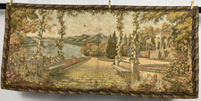 Vintage French Awesome Alps Lake Italian Scene Wall Hanging Tapestry 164x76 cm