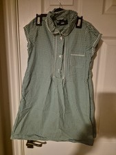 Girls School Dress Uniform Gingham Short Sleeve, Collared