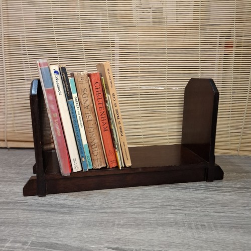 Wooden dark book trough - dark, shelf
