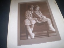 social history 1920's beautiful little sisters hair fashion  photograph 8'inch