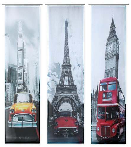 City panel curtain printed - city,