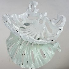 Antique French Bathroom Wall Hanging White Cast Iron Shell Shape Soap Dish