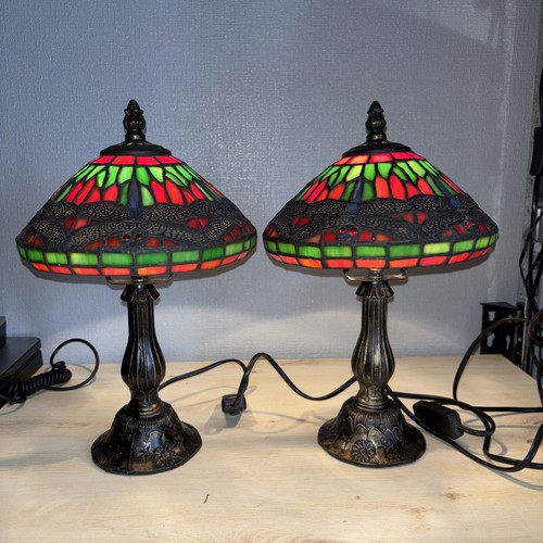 Pair tiffany green red - pair, of