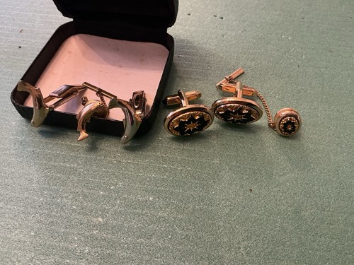 Vintage men cufflinks - men's, tie