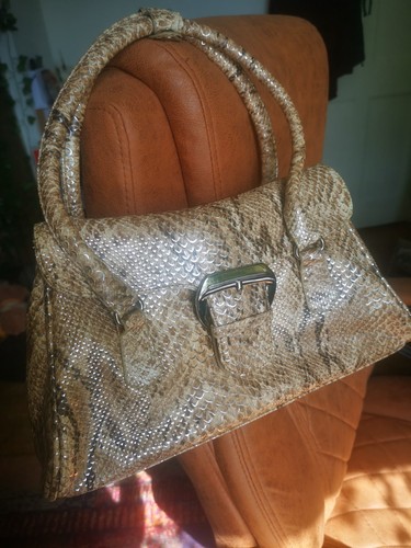 Snake skin print handbag - snake,