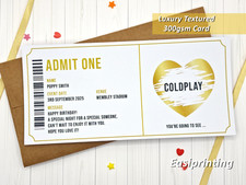 Personalised Theatre Ticket, Event Ticket, Concert Ticket Reveal Scratch Card