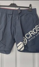 Mens Crosshatch Black Label Swim Shorts Size Large Navy