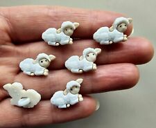 Craft Buttons TINY SHEEP White
