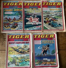 Tiger and Scorcher comic, British , vintage, 1977x 4, 1978 x1