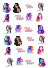 24 x PRE-CUT  ARIANA GRANDE CUP CAKE EDIBLE PREMIUM WAFER CARD TOPPERS