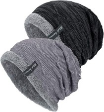 2 Pack Mens Hats Slouch Beanie
