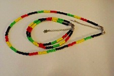 TRENDING 4MM SEED BEAD RASTA/REGGAE NECKLACE OR ANKLET - BEACH/CASUAL PARTY  