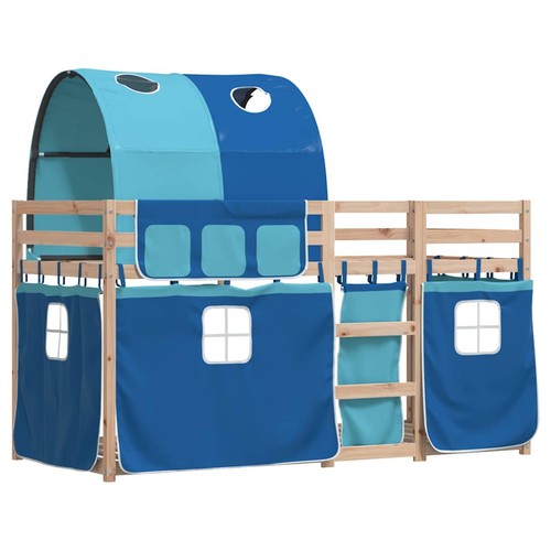 Bunk bed with curtains - bed,
